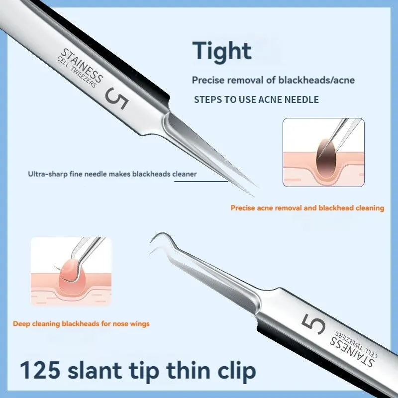 7pcs Stainless Steel Acne Clip Tools for Beauty Salon Acne Removal