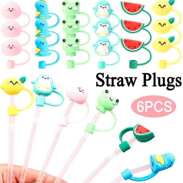 6 Pcs Frog Straw Cap Straw Tips Lid Drinking Straw Caps Decorative Buckle