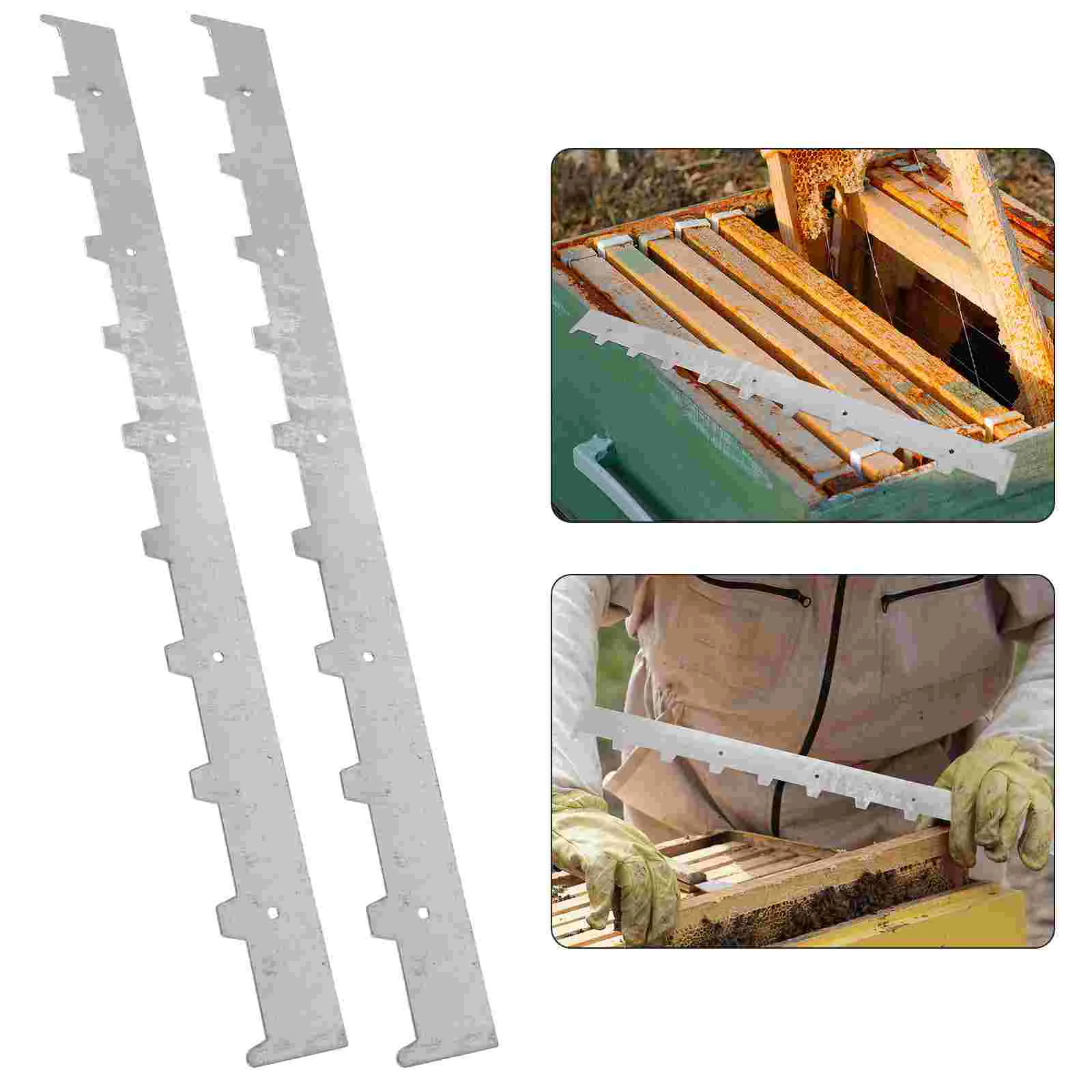2 Pcs Nest Frame Card Strip Tool Galvanized Iron Spacer for Beehive Honeycomb Strips