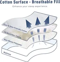 Cotton Thicken Mattress Cover Quilted Mattress Portector Topper Pad Anti-bacterial Non-Slip Bedspreads Soft Bedding Fitted Sheet 3