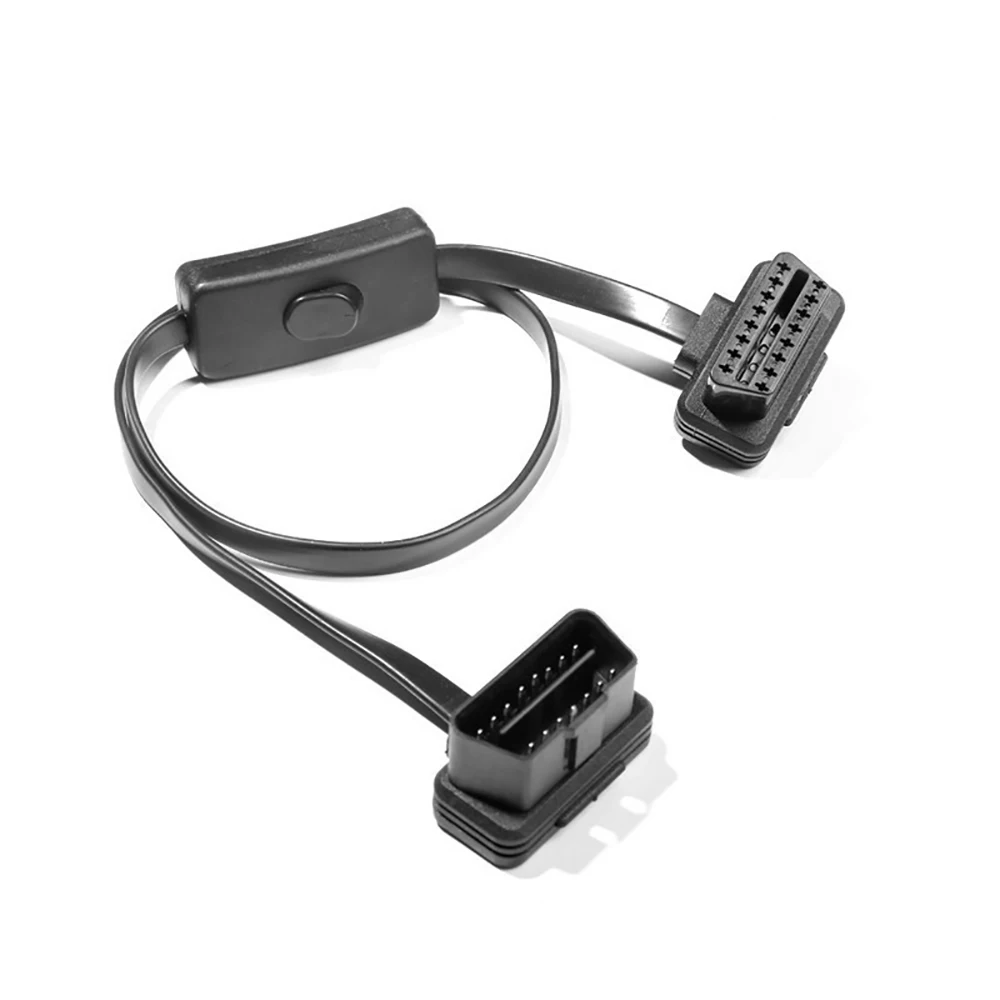 암수 직각 진단 익스텐션 케이블, 전원 스위치, OBD 스위치 케이블 진단 도구, OBD2, 60cm