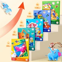 Montessori Puzzles Book Toddlers Preschool Learning Activity Wooden Jigsaw Dinosaur Animal Farm Scene  For Baby Kids 1