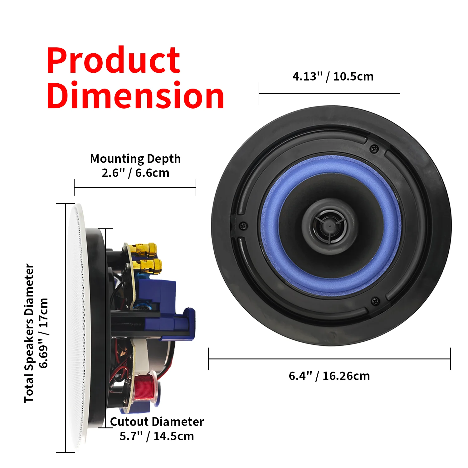 Muxeark 2pcs 4 Inch Home Audio 160w Ceiling Bluetooth Speaker Home Recessed Speaker System For Indoor Kitchen Bedroom Bathroom, Alina Gadgets