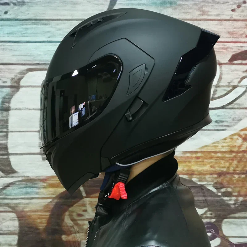 thumbnail image 1 of Casco integral para motocicleta con doble visera y Bluetooth, nuevo casco estándar nacional para hombres y mujeres, 1 of 5