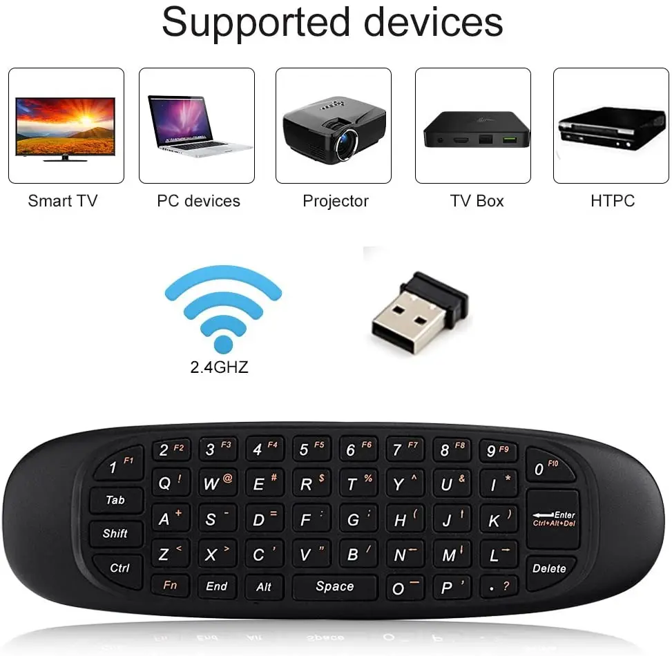 Telecomando Air Mouse M8 Con Controllo Vocale Google, Tastiera 2.4G E IR Universale Per Smart TV, PC, Console. Nero. - Foto 2