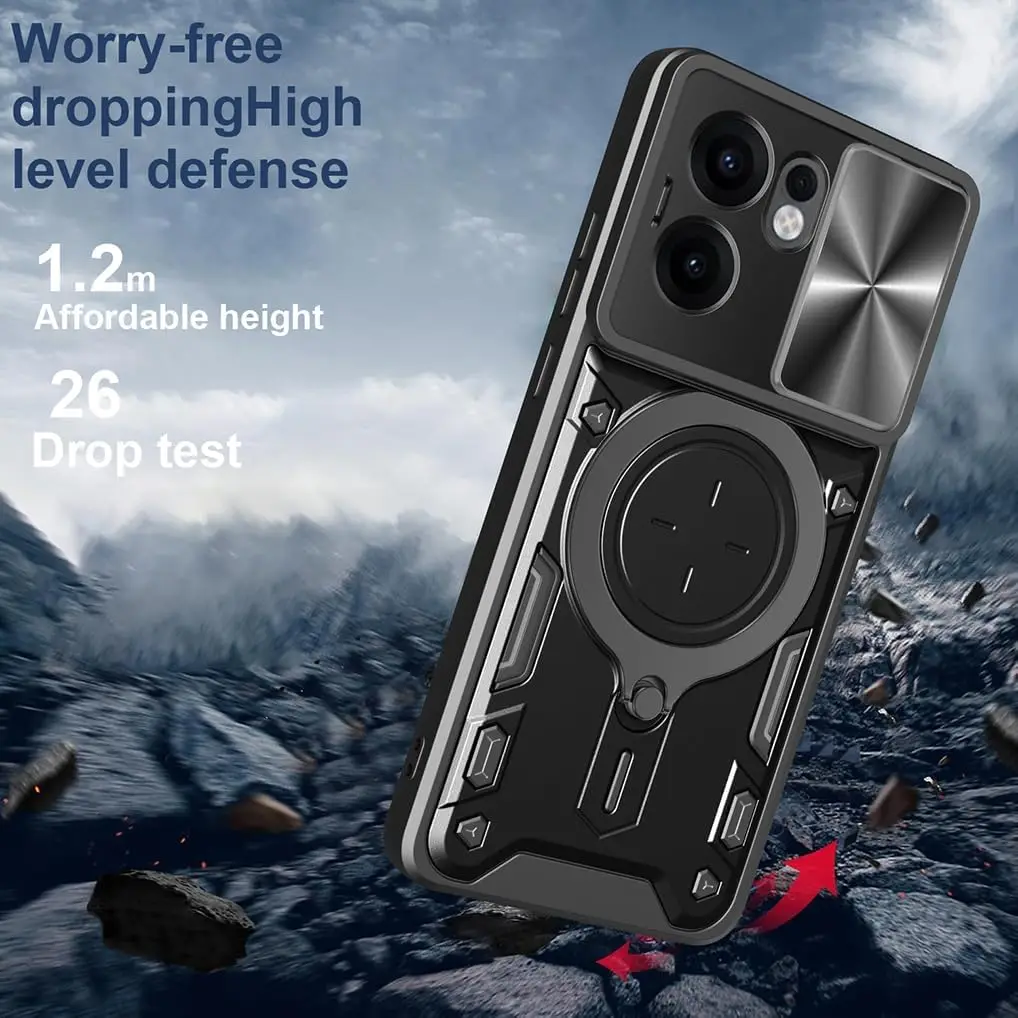 Protective Phone Case with Ring Stand and Lens Guard