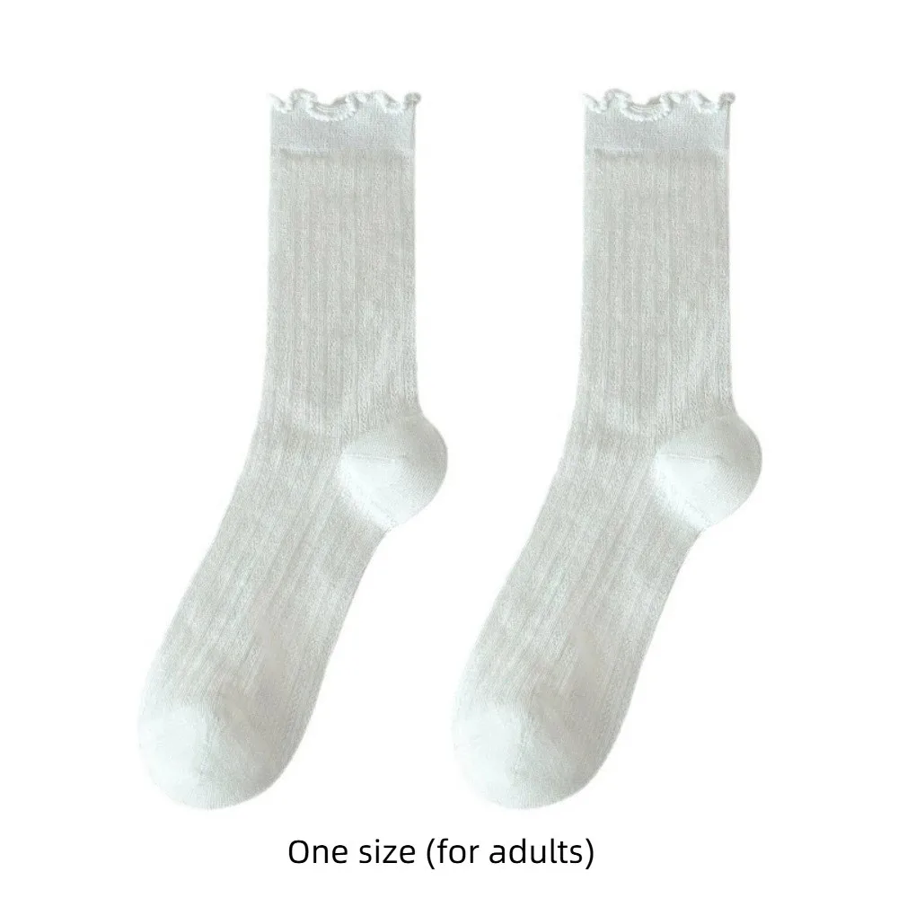 Women Mesh Mid Tube Socks Polyester Cotton Breathable Ballet Style
