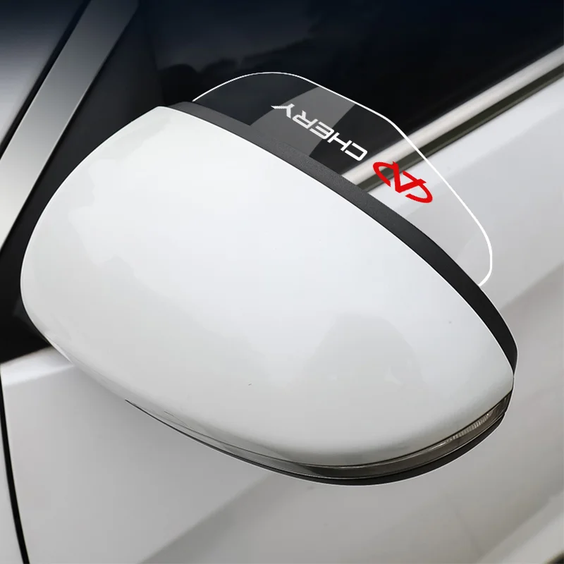Transparent Car Side Rearview Mirror Rain Eyebrow Sun Visor For Chery Tiggo 8 7 6 4 3 5x Pro Arrizo Omoda 5 FX Fulwin Face QQ rearview mirror rain shield,rearview mirror rain eyebrow,car rearview mirror visor,rearview mirror rain guard,rearview mirror visor