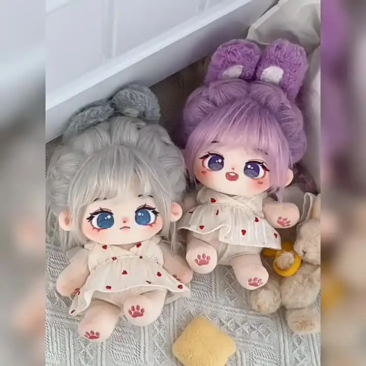 カラフルなウサギのぬいぐるみ 約20cm 20cmの豪華なぬいぐるみ,20cmのかわいいウサギ,長い紫色の髪,裸