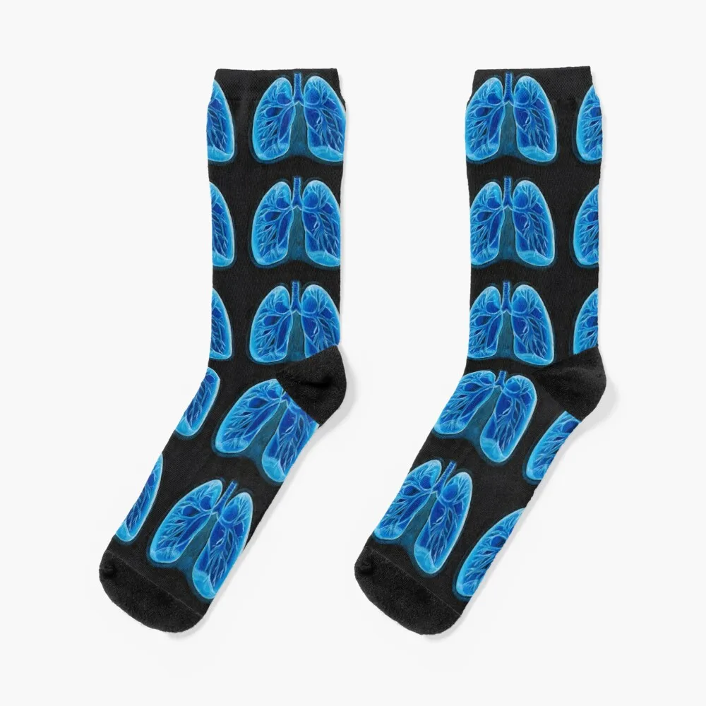 Human blue glowing lungs. Socks Children's Stockings Lots Boy Socks Women's