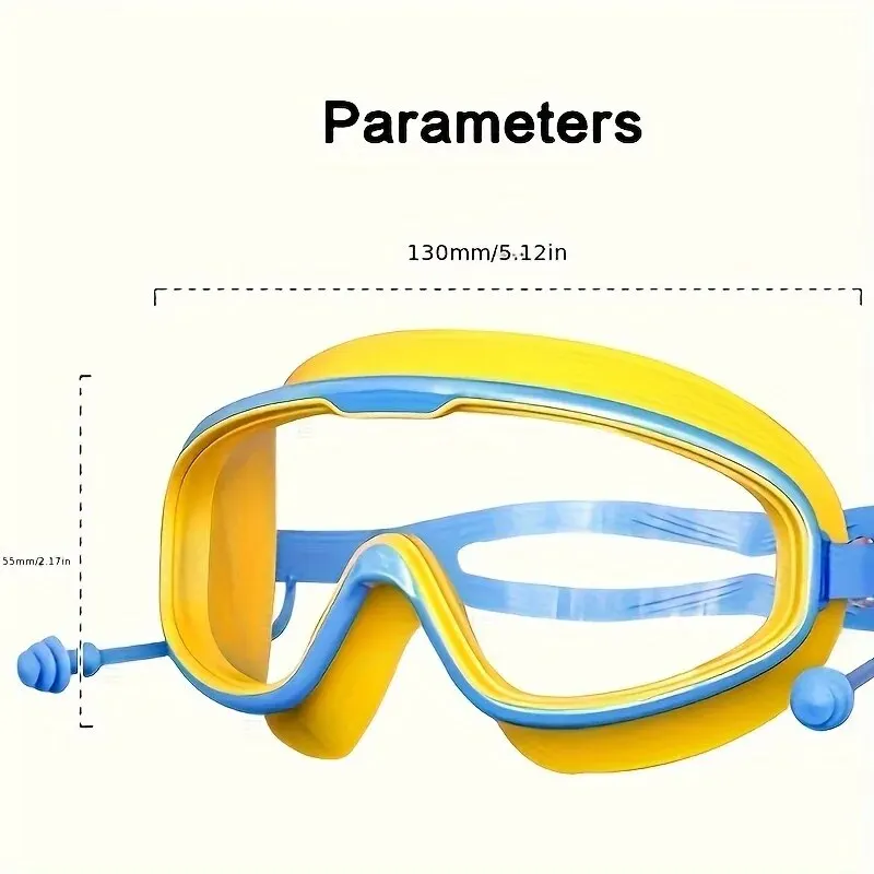 Swimming Goggles Outdoor Swim Goggles Large Frame Waterproof Anti-Fog UV Protection Glasses With Earplugs for 14 Years And Above