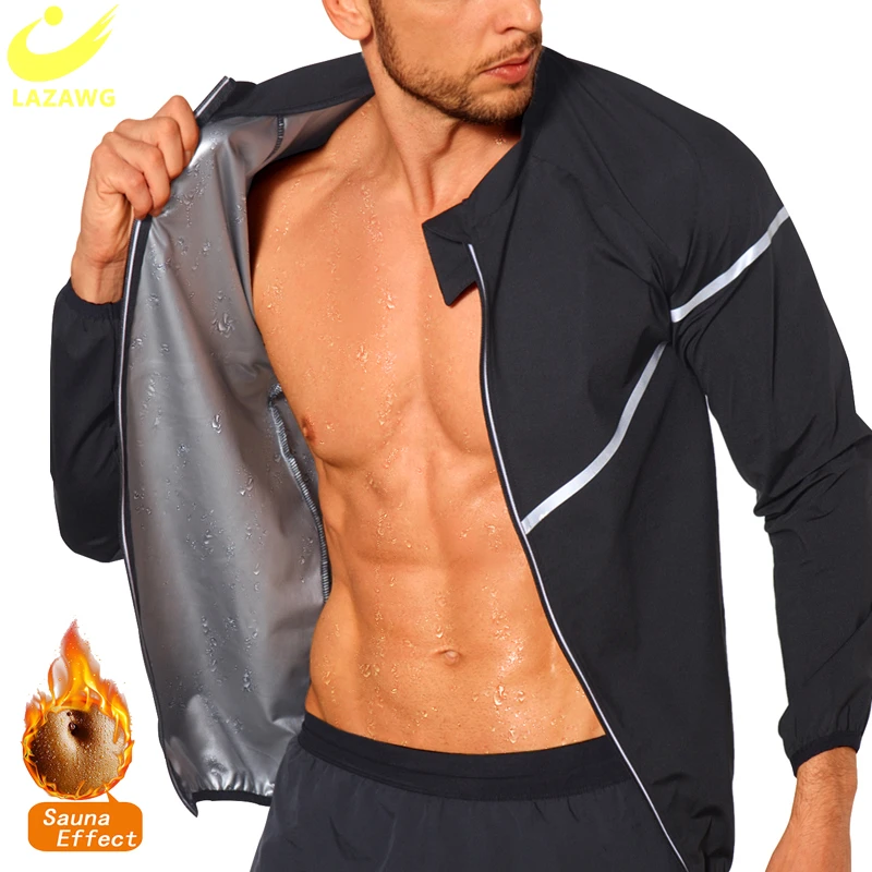 Lazawg Hot Sweat Sauna Shirt For Men Body Shaper Tops Gym Fitness Workout  Fashion Jacket Sports Long Sleeve Shirts Shapewear - Shapers - AliExpress