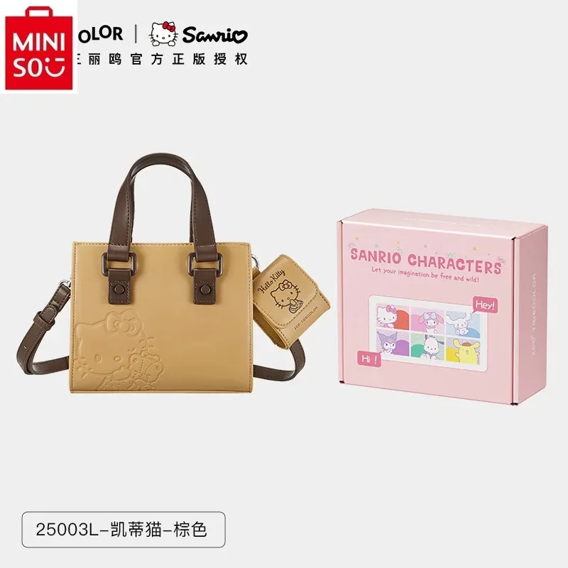 MINISO San Liou Hello Kitty Jade Guigou Fashion PU Handbag Women's Luxury Brand High Quality Versatile Sweet Crossbody Bag