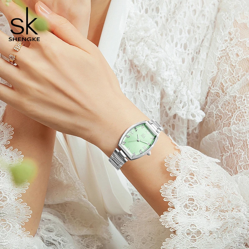 Montre Femme élégante SHENGKE - Bracelet Maille Acier Inoxydable - Mouvement Seiko - Étanche 30 ATM