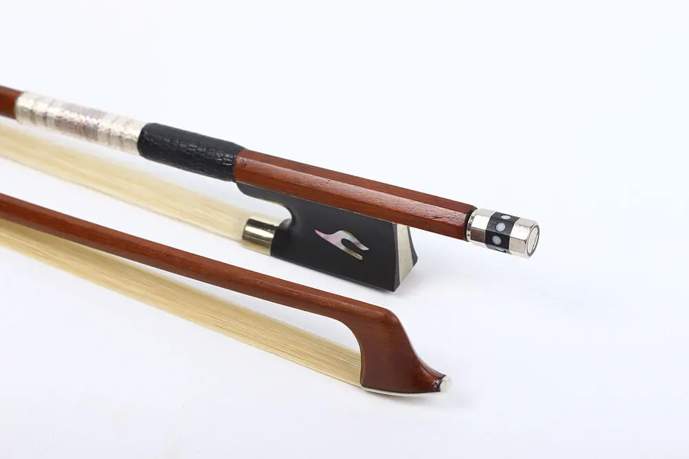 

4/4 Full Size Violin Bow Well Balance Colorful Silk Brazilwood Body Ebony Frog Horse Hair Beautiful Inlay Professional Black