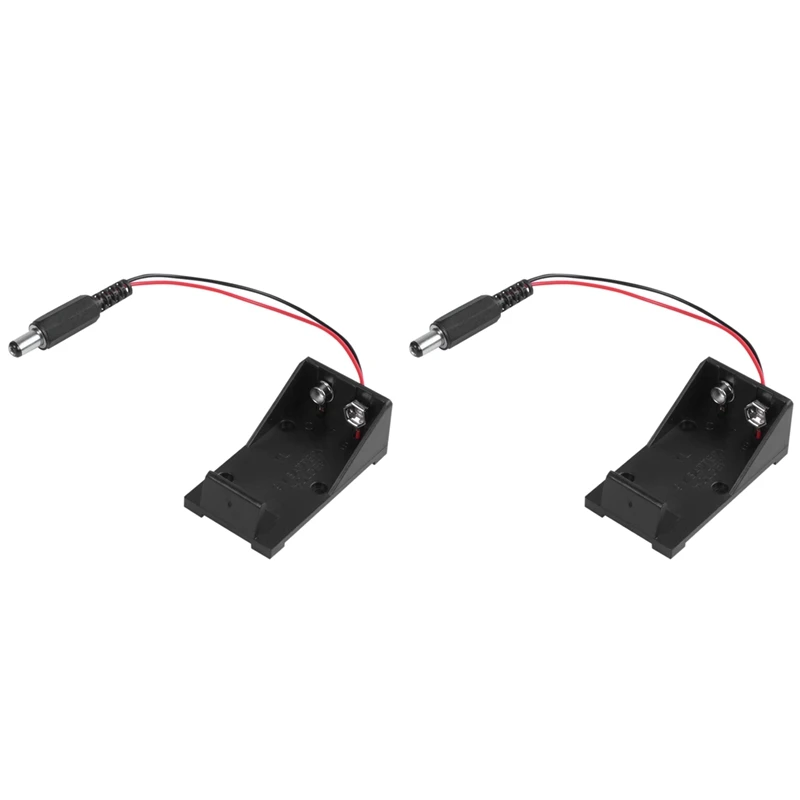 

2X 9V Volt Battery Holder Box Case Plug 5.5X2.1 For Arduino Breadboard Power Supply