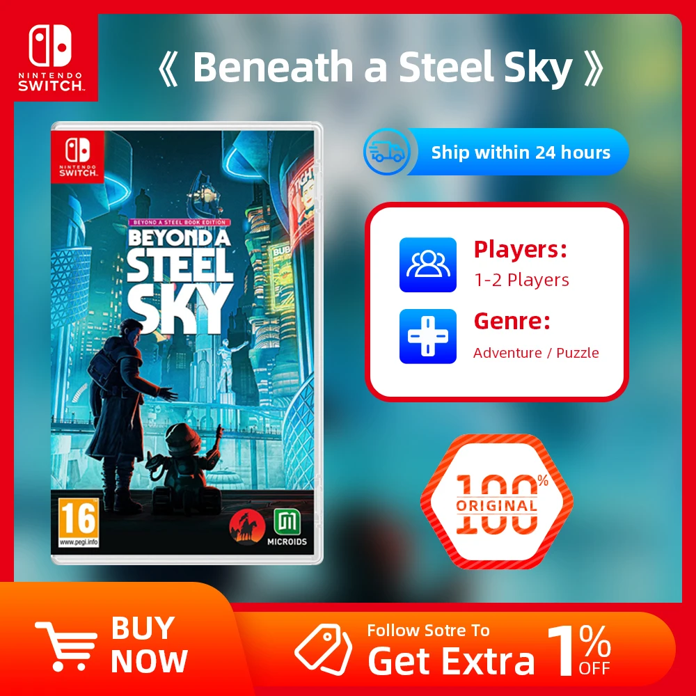 Nintendo Switch Game Deals BEYOND A STEEL SKY Games Cartridge Physical