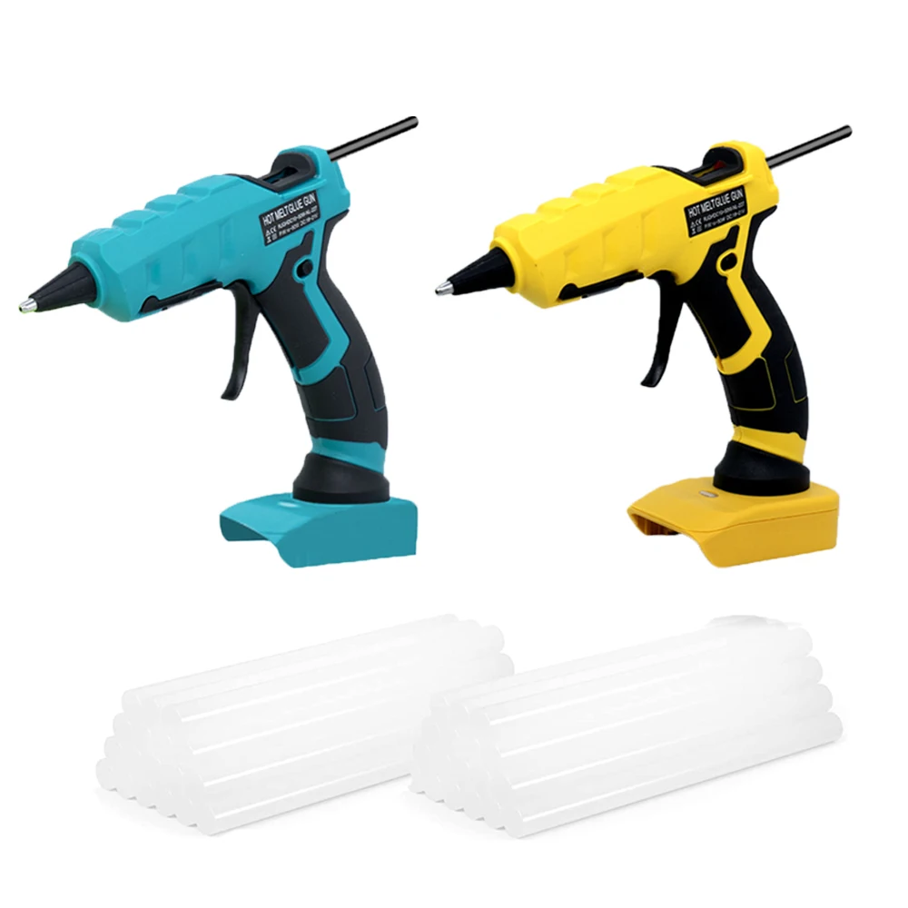 Cordless Hot Melt Glue Gun For Makita/DEWALT/BlackDecker/Milwaukee 18V Battery With 20 Sticks Electric Repair DIY Gun electric tool