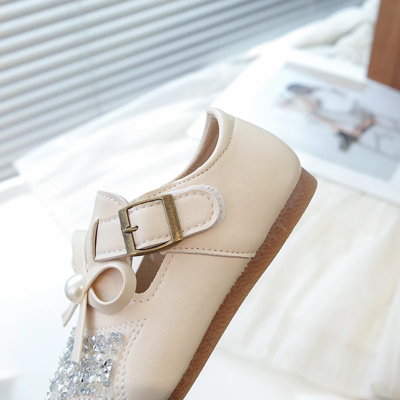 Girls Leather Ballet Shoes Soft Kids Princess