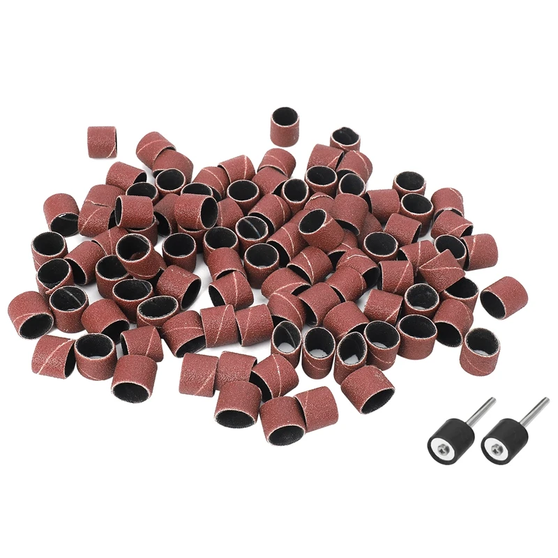 

Sale 100pc 1/2" Sanding Bands Kit with 2 Sanding Drum Mandrel For DREMEL Rotary Tools