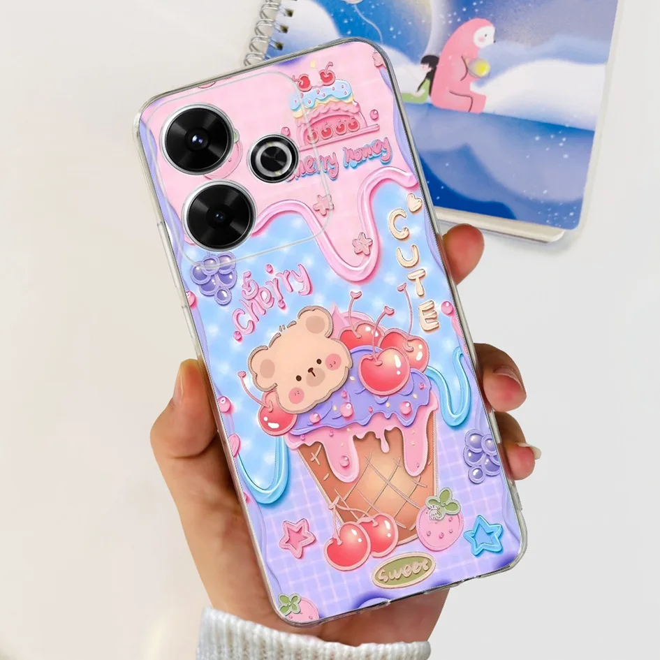 2024 Fashion Tulip Flower & Butterfly Soft Silicone Clear Phone Case