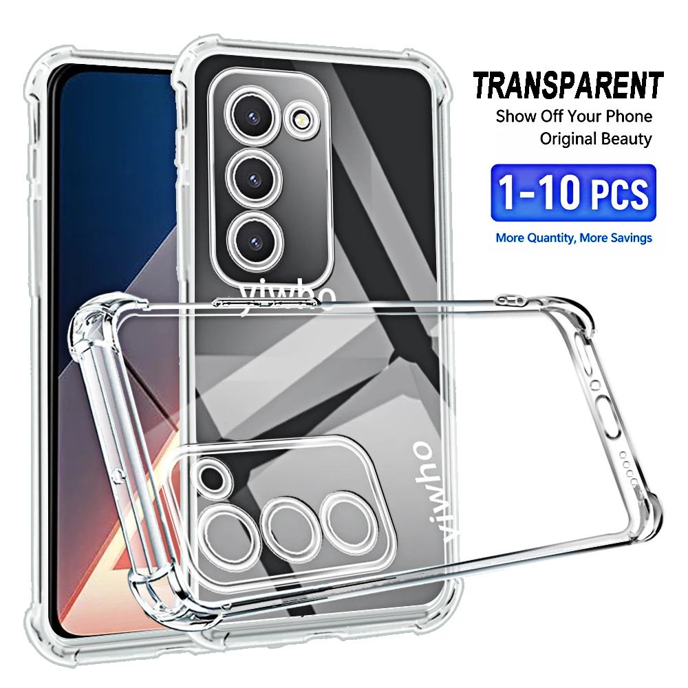 Shockproof Clear Soft TPU Phone Case - Transparent Shell Back Cover (1-10pcs)