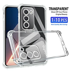 Shockproof Clear Soft TPU Phone Case - Transparent Shell Back Cover (1 - 10pcs) for Poco M5s (Clear)