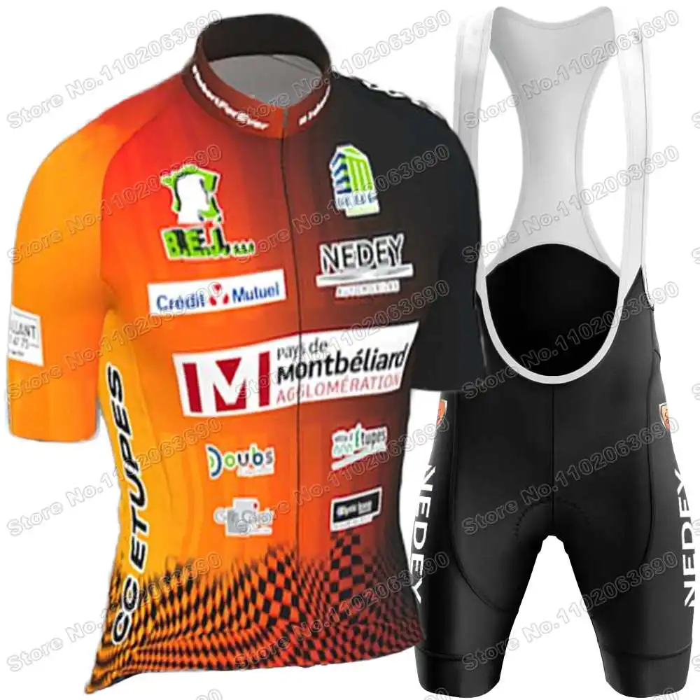 CC ETUPES LE DOUBS PAYS DE MONTBELIARD Cycling Jersey Set Men Cycling Clothing Road Bike Shirts Suit MTB Bicycle Bib Shorts