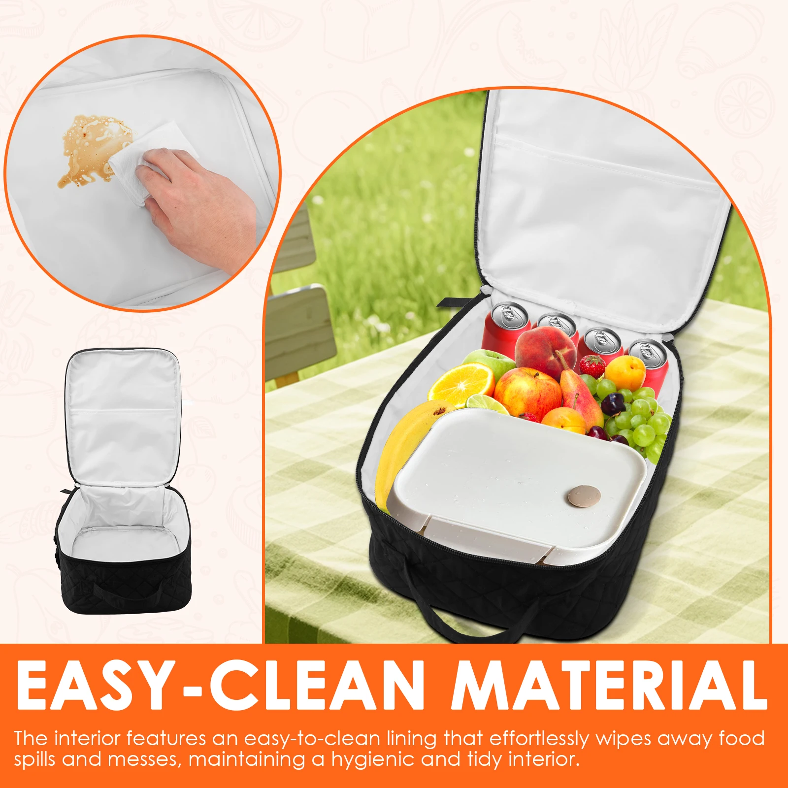 Thermal Insulated Lunch Bag Portable Food Storage