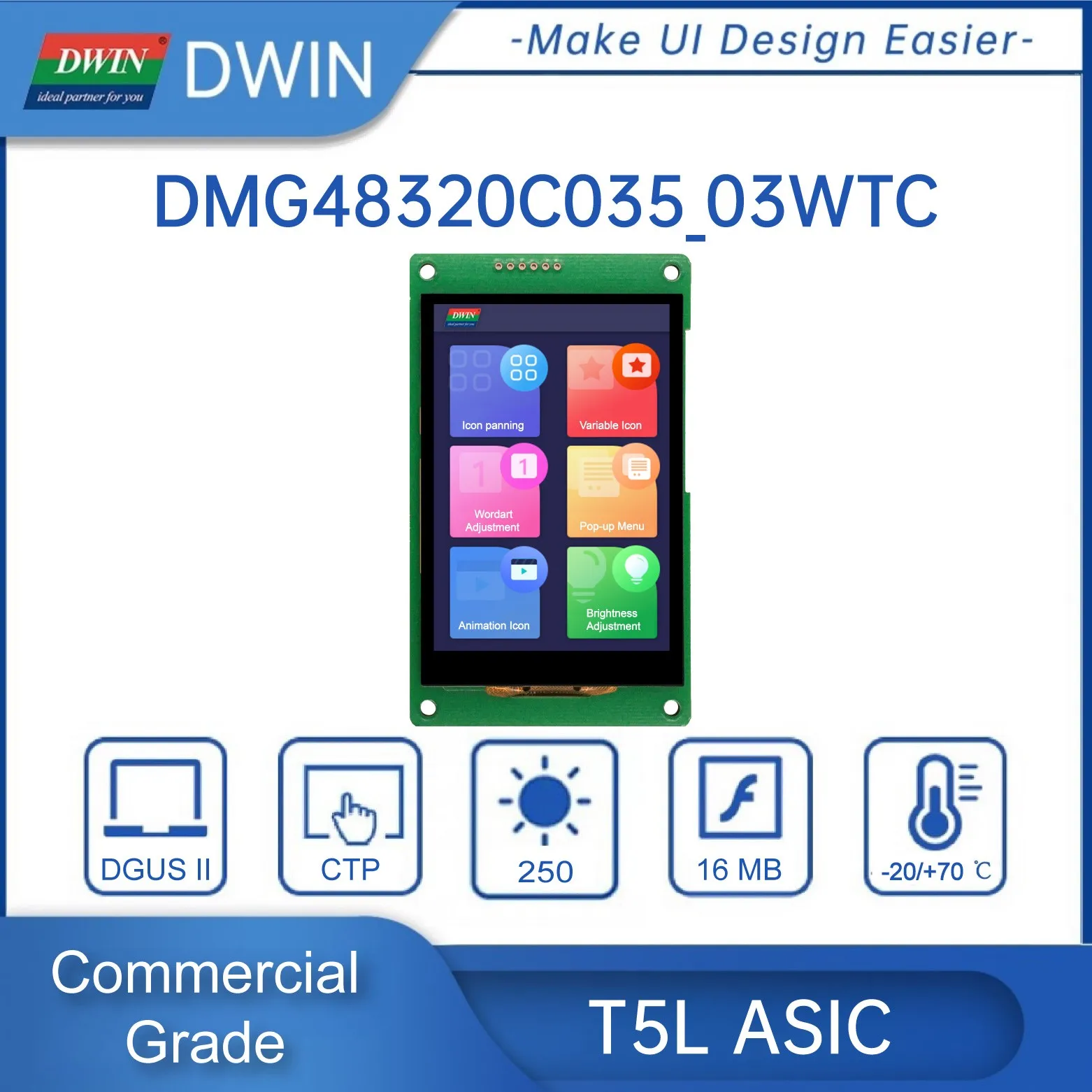 【Fast-selling】 DWIN 3.5 Inch LCD Display Module 320*480 HMI Commercial ...
