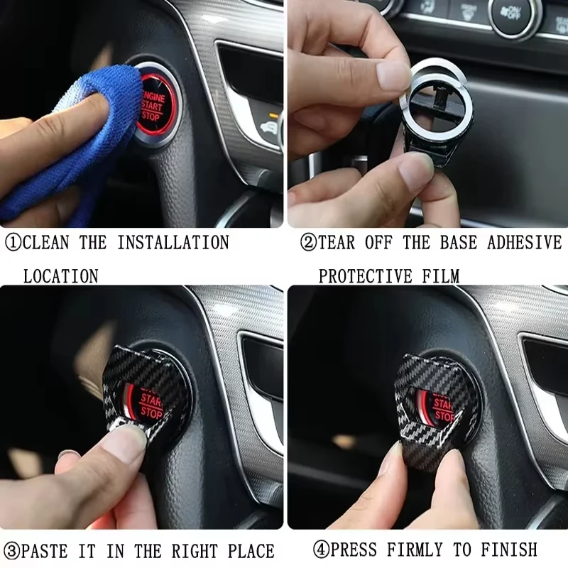 Engine Start Stop Switch Protective Decorative Cover - Auto Interior Accessory