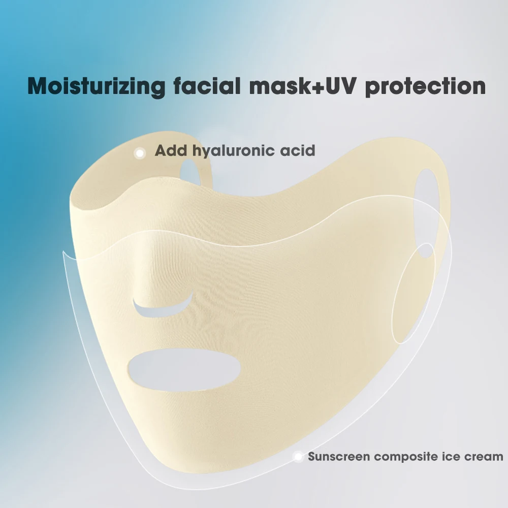 2 Maschere Copri Viso In Seta Ghiacciata - Per Protezione Solare, Halloween E Feste, Nero - Foto 10
