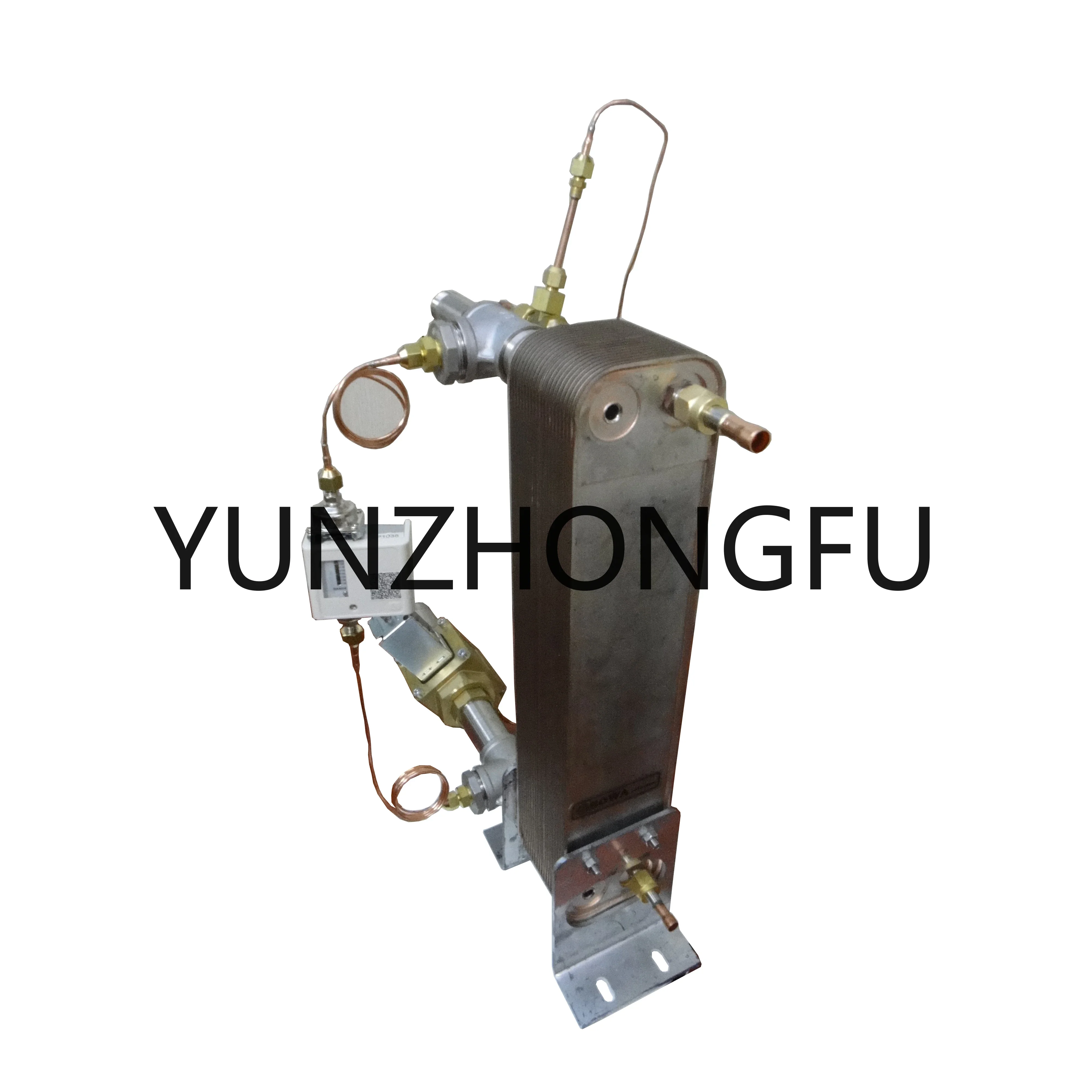 

7+7HP dual refrigerant circles water cooled condenser can be used in single compressor unit for smaller discharge pressure drop