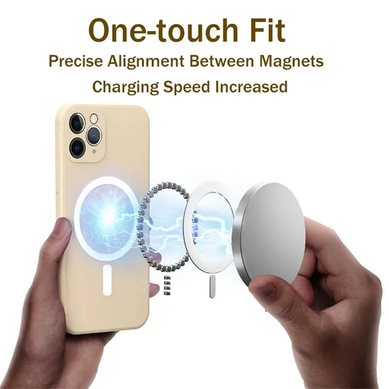 Magnetic Wireless Charging Silicone Strap Case - Soft Liquid Protective Cover