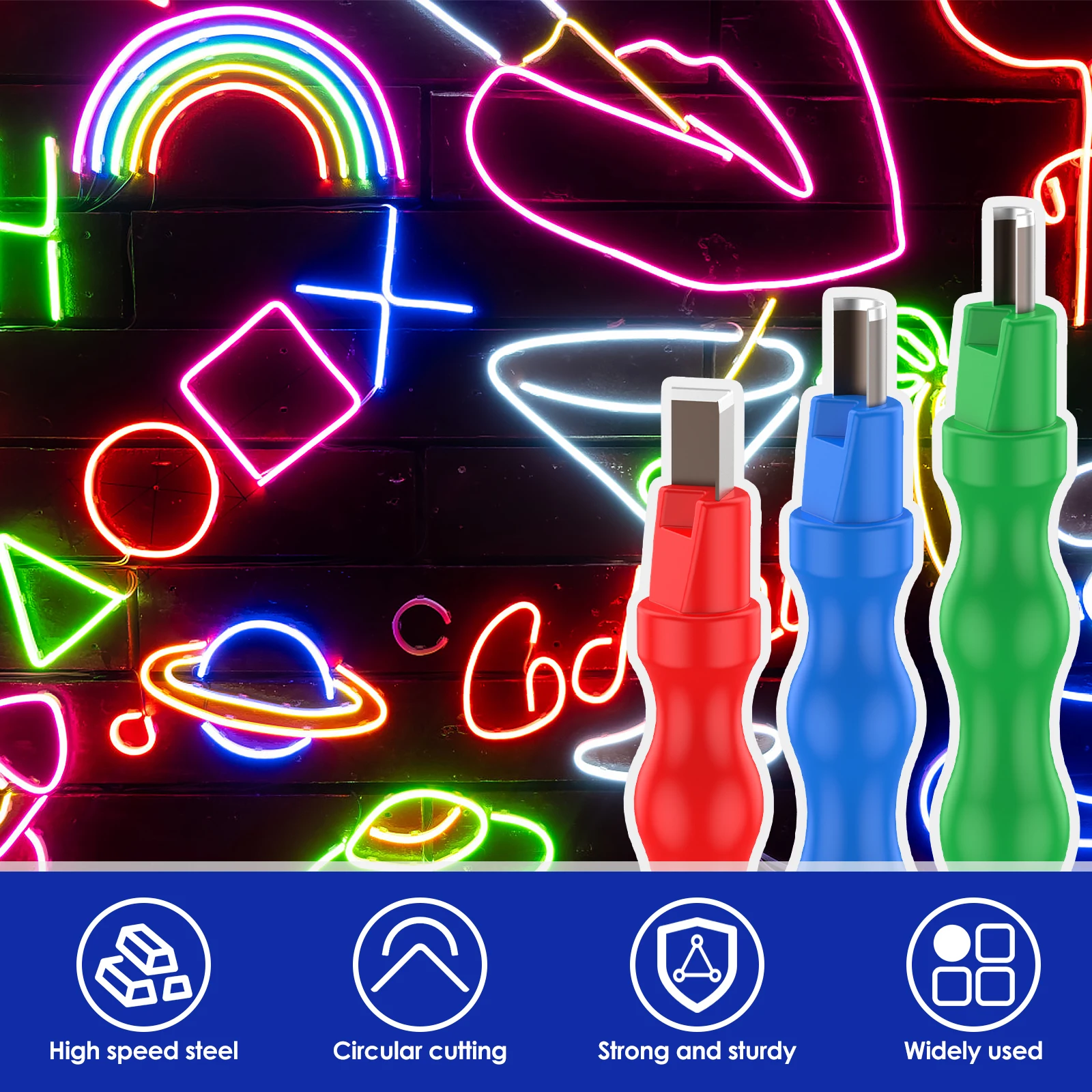 Woodworking Tools Split Neon Light Cutter Right Angle Arc Portable Neon Light Carving Knife Soft Silicone Strip Accessories