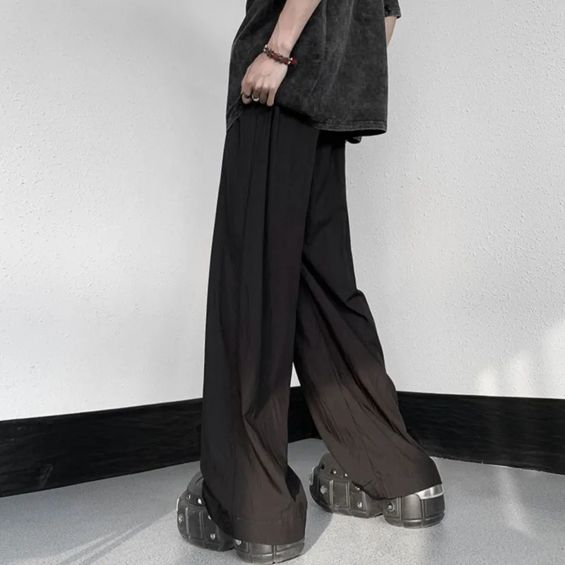 

2023 Summer New Japanese Style Baggy Slim Pants Mens Tall Light Thin Ice Silk Casual Pant Male Harajuku Trend Trousers