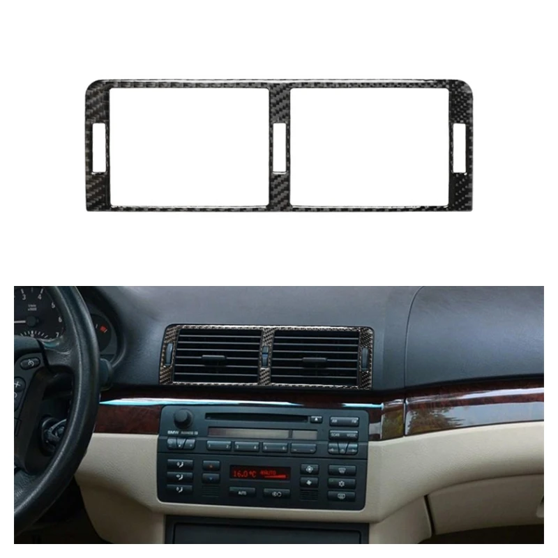 

For BMW E46 1998 1999 2000-2005 3 Series Carbon Fiber Sticker Car Central Air Vent Outlet Frame Trim Interior Car Accessories
