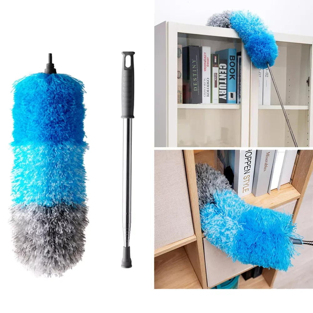 Microfiber Feather Duster With Extendable Pole, 96" Telescoping Cobweb