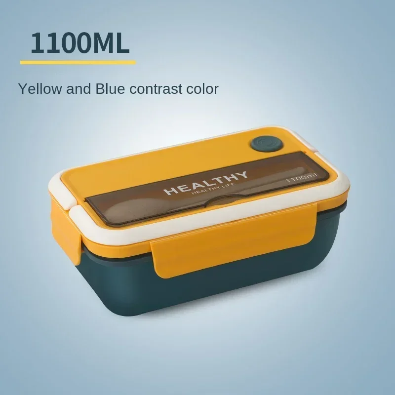 1100ML Microwave Lunch Box Chopsticks Dinnerware Food Storage Container Children Kid School Office Microwave Bento Box