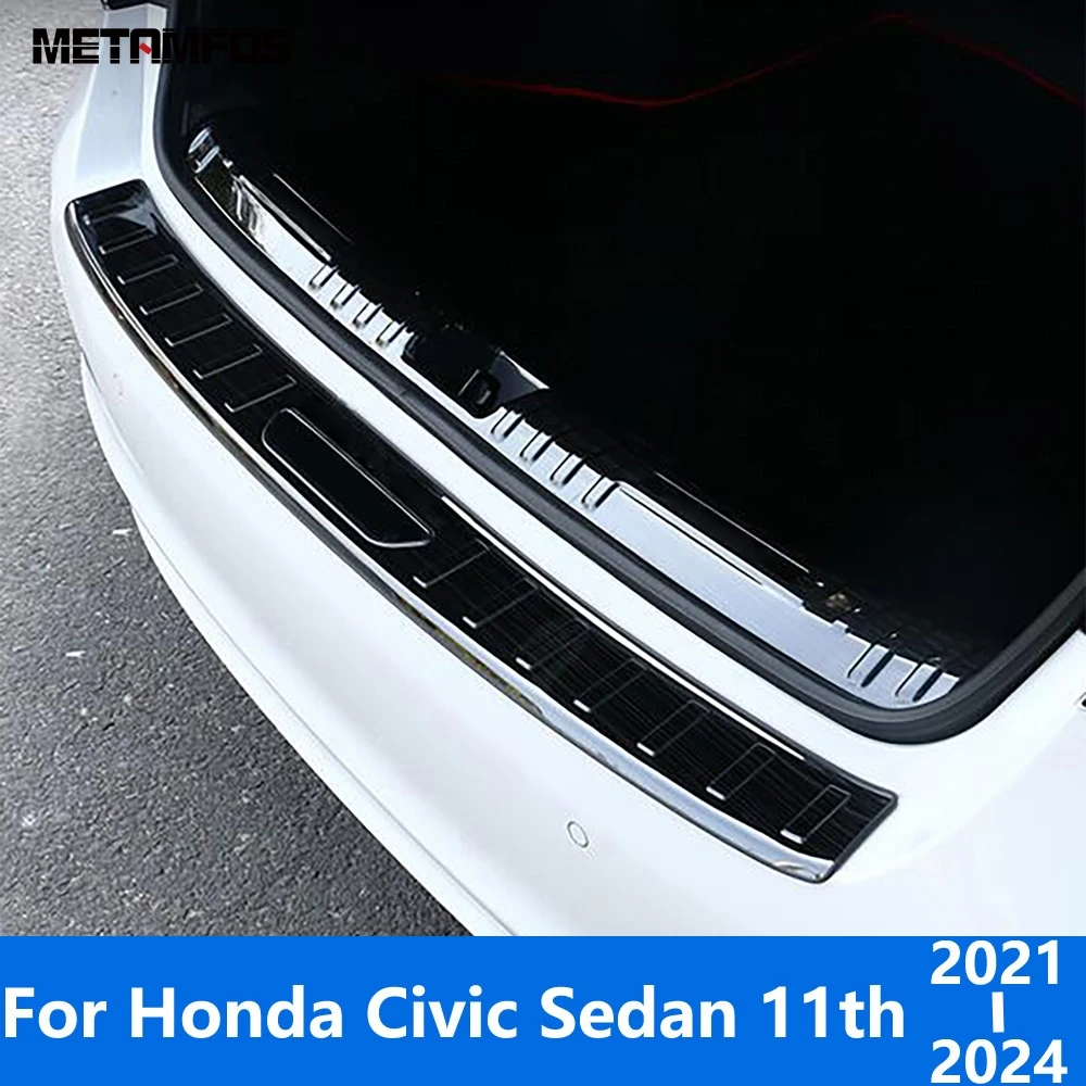 

For Honda Civic Sedan 11th Gen 2022 2023 Rear Trunk Door Sill Plate Tailgate Bumper Scuff Guard Sticker Accessories Car Styling