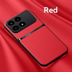 Luxury Leather Ultra Thin Protective Phone Case Cover - POCO F8 Pro (Red)