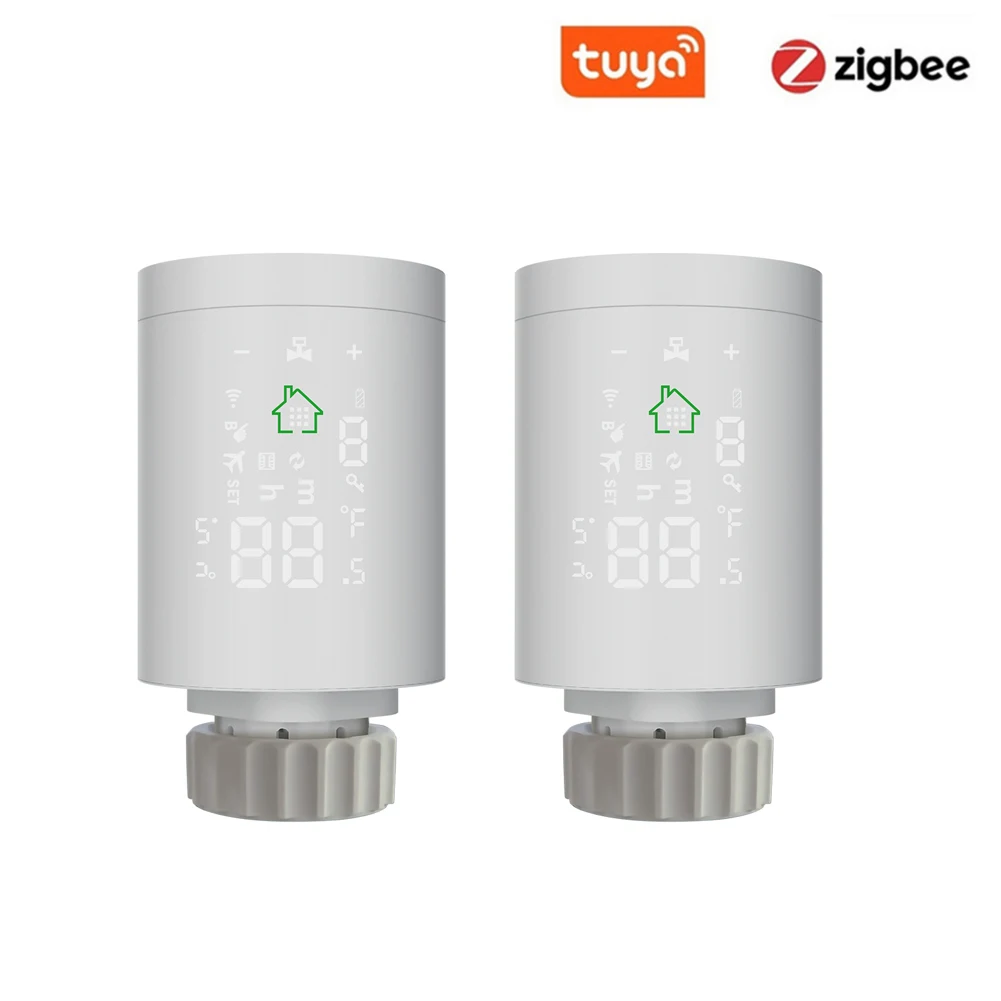 Tuya ZigBee TRV Radiator Actuator Valve  Smart Programmable Thermostat Temperature Heater Voice Control Support Alexa 