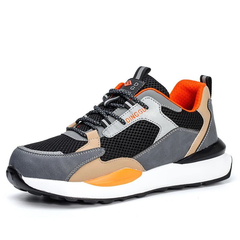 

Кроссовки мужские со стальным носком, Модные дышащие, рабочая безопасная обувь, летние рабочие безопасные сникерсы, защитные сапоги, защитная обувь