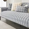 Thick Rabbit Plush Chaise Longue Anti Slip Sofa Mat 4seasons Universal Anti Slip Couch Cover L-shaped Sofa Slipcover Living Room 4