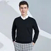 Men Mink Cashmere Sweater V-Neck Cold Resistant Pullovers Shirt Korean Popular Clothes Long Sleeve High-End Woolen  Jumpers 4XL 3