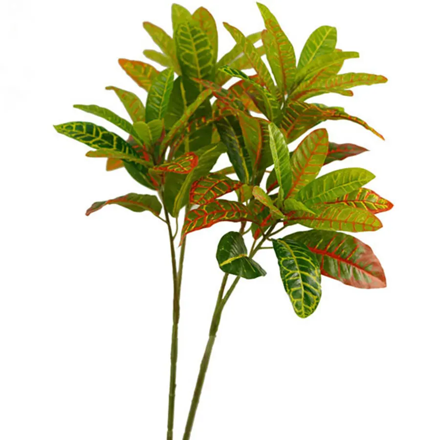 Plantas artificiales grandes para interior y exterior, árbol de Ficus falso, hojas de otoño, codificación de plástico, 58-80cm