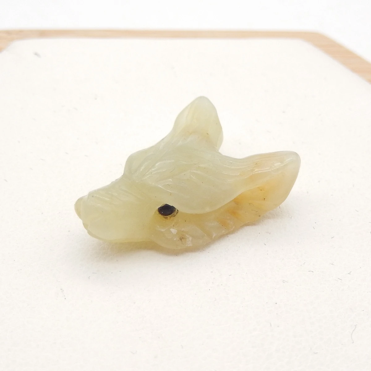 23mm Natural Amazonite Wolf Head Carving Fashion Pendant Bead for Necklace Jewelry Making