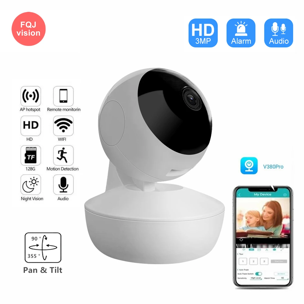 

HD 3MP Wirelessv V380 Camera Motion Detection Cloud Two Way Audio Home Security Surveillance CCTV Network Wifi Camera