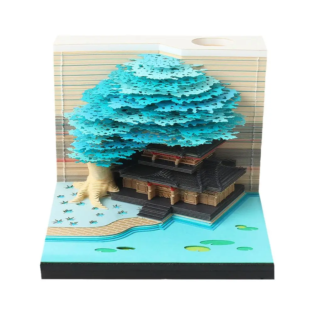 3D 메모장 나무 메모장, 귀여운 스티커 메모, 사무실 오모시로이 종이 선물, 생일 스티커 메모 블록, 결혼식 신상, 1 PC