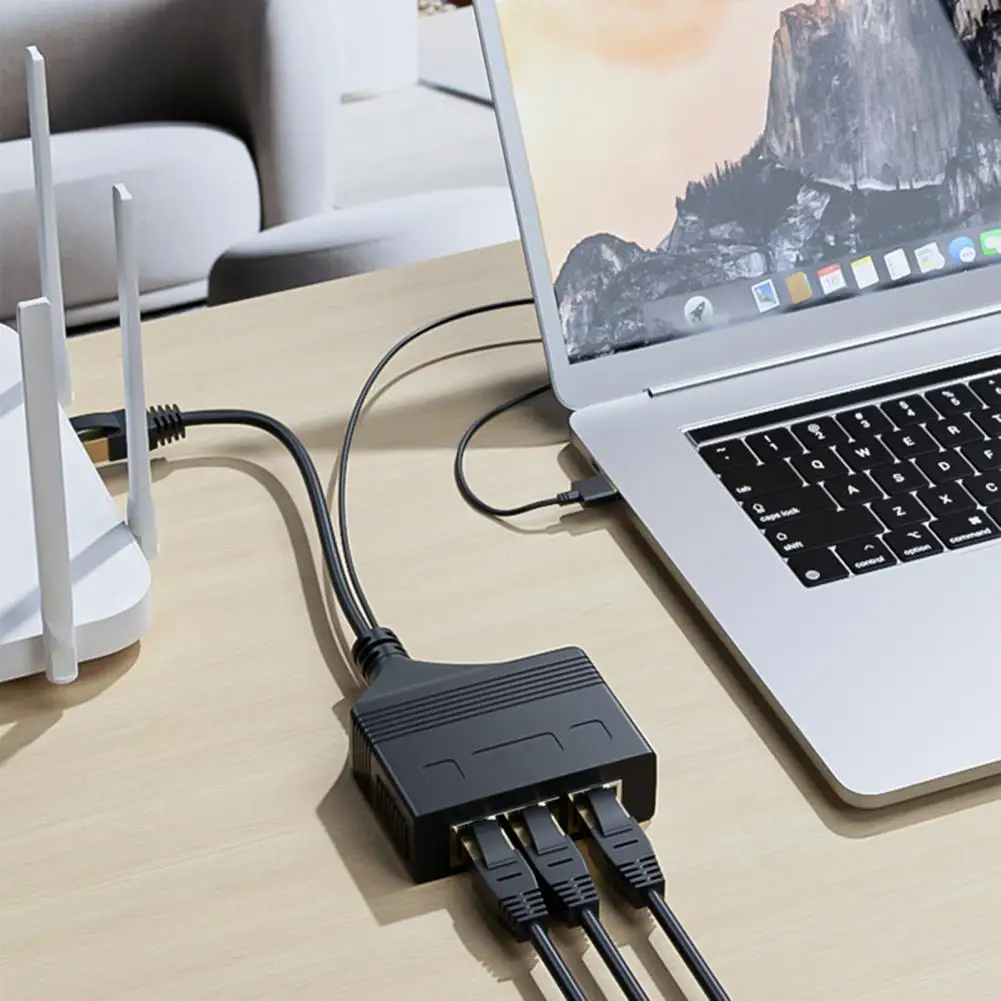 Safe Internet Splitter Heat-resistant Network Splitter High Speed RJ45 Network Ethernet Internet Sharing